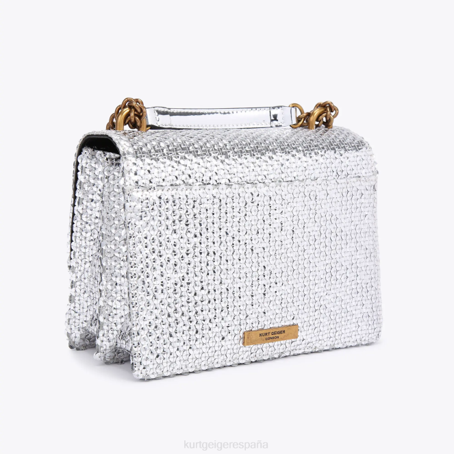 Kurt Geiger mujer bandolera londres shoreditch 2LPR122 | bolsas plata